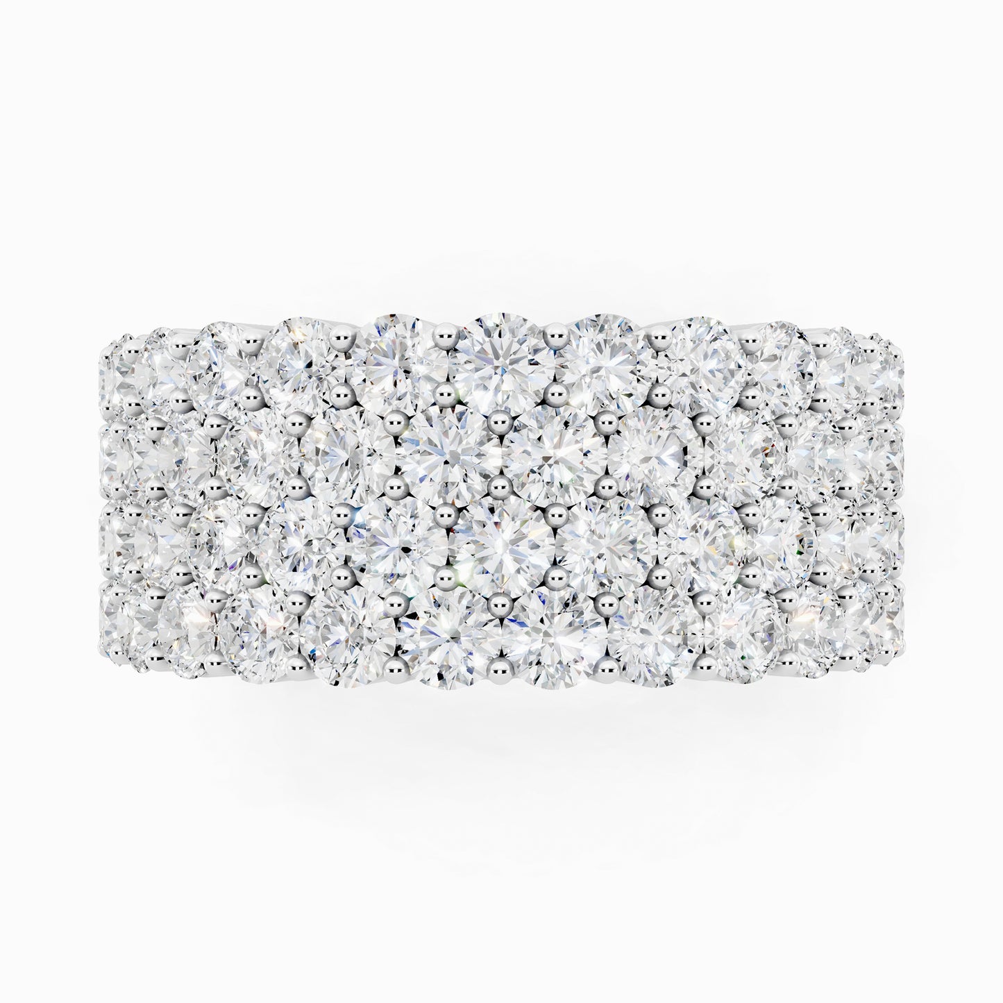 Geranium Half Eternity Round Cut Wedding Ring