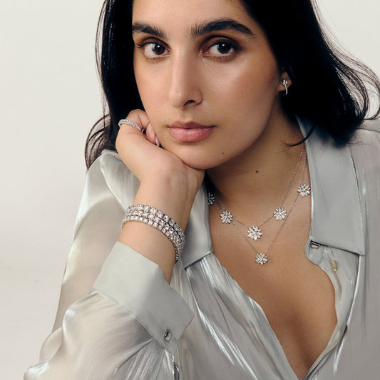 Peony Round Cut Tennis Bracelet