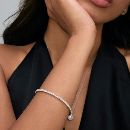 Stellate Round Cut Tennis Bracelet