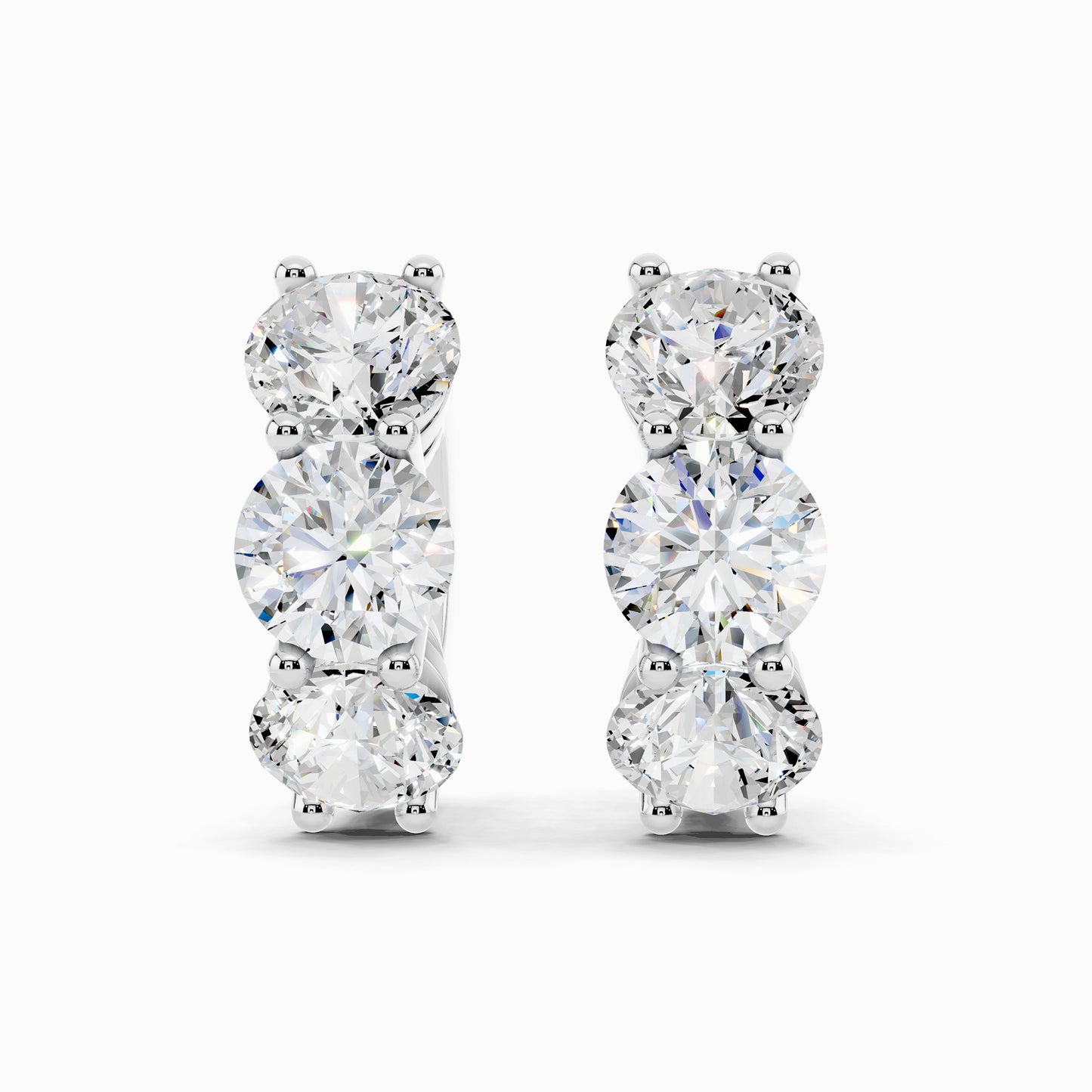 Manuka Trio Round Cut Huggie Earring