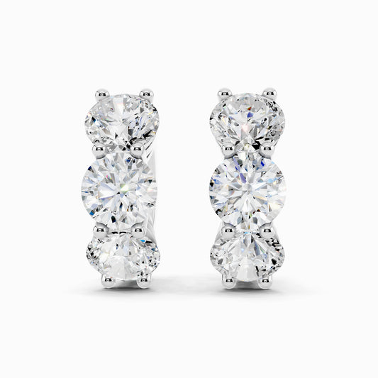 Manuka Trio Round Cut Huggie Earring