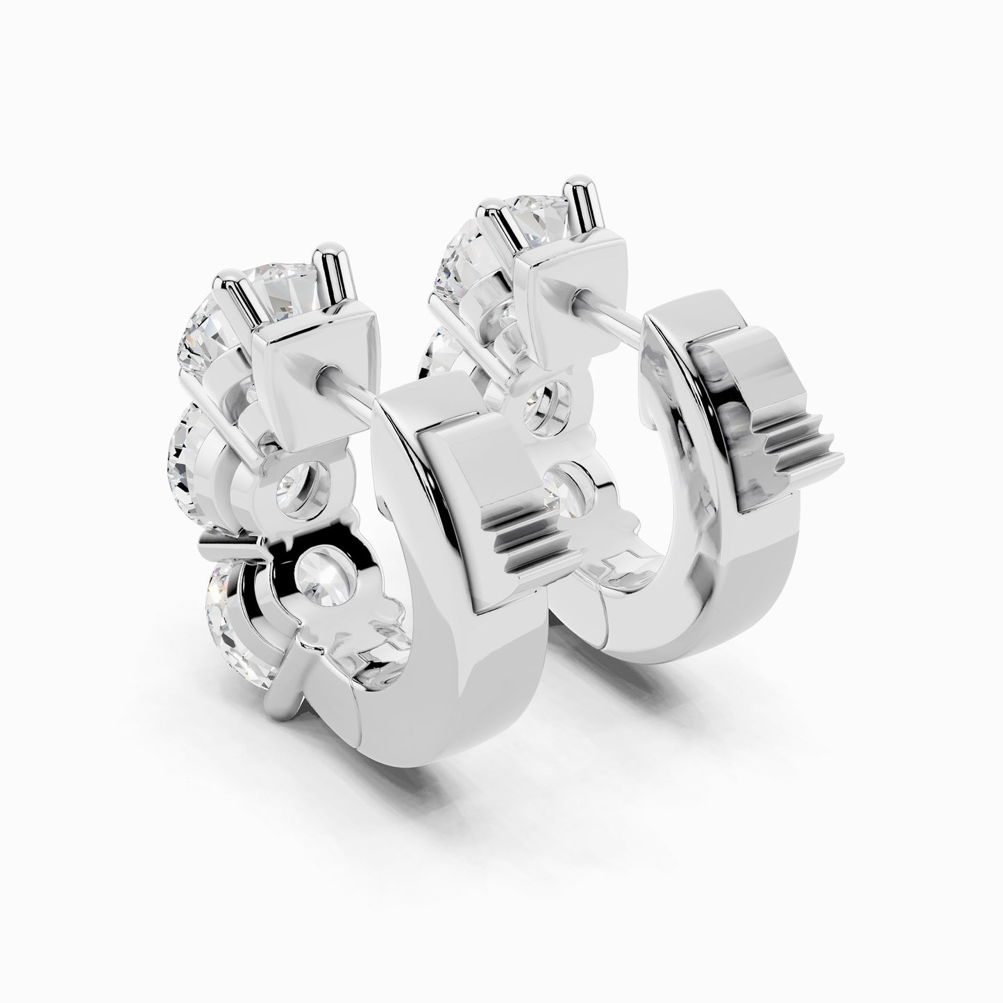 Manuka Trio Round Cut Huggie Earring