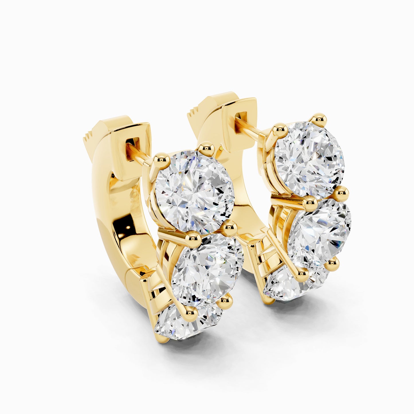 Manuka Trio Round Cut Huggie Earring