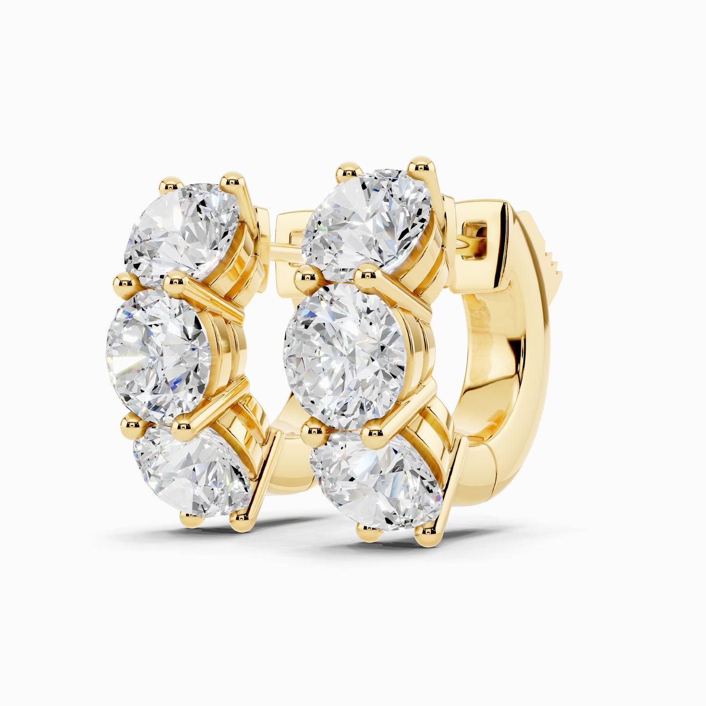 Manuka Trio Round Cut Huggie Earring