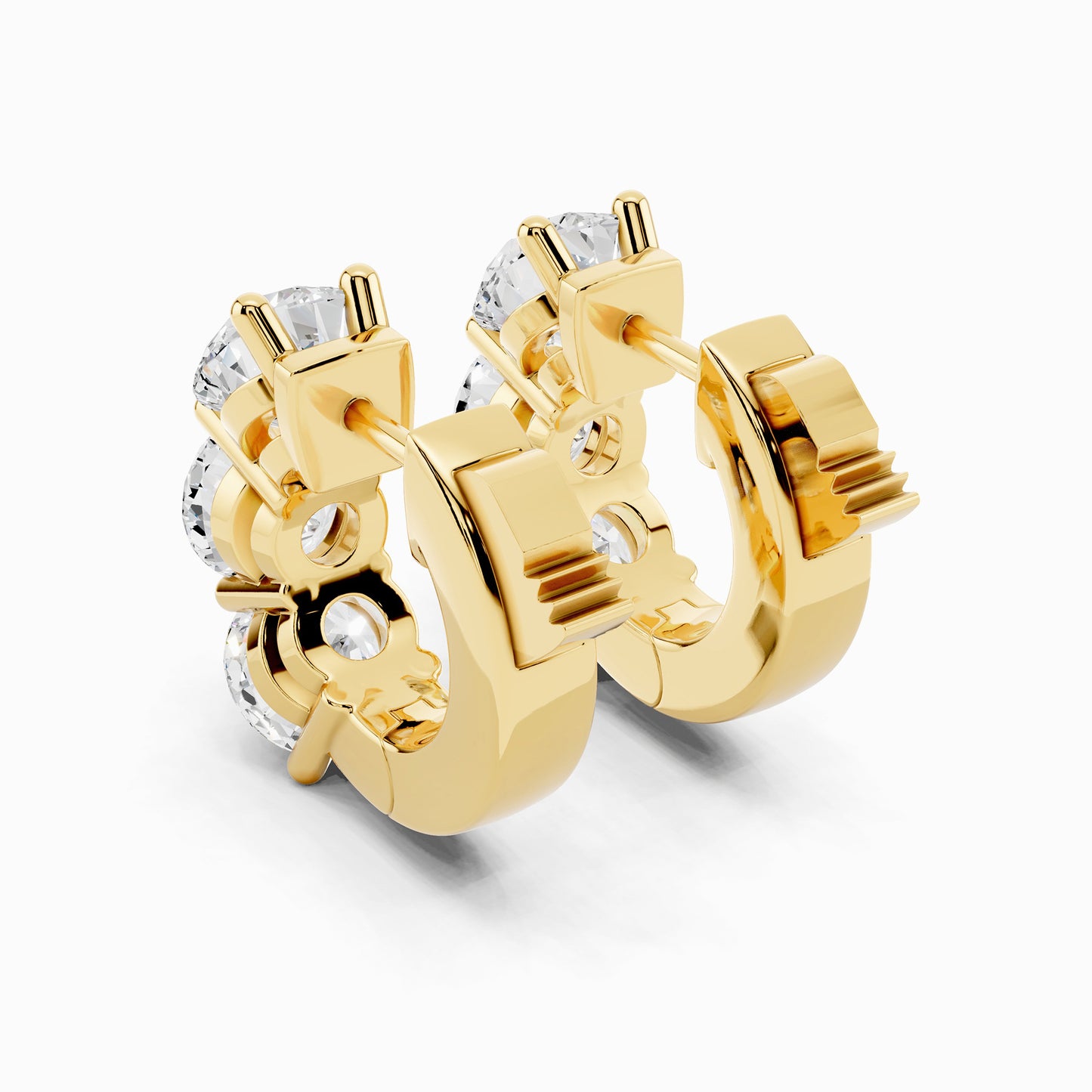 Manuka Trio Round Cut Huggie Earring