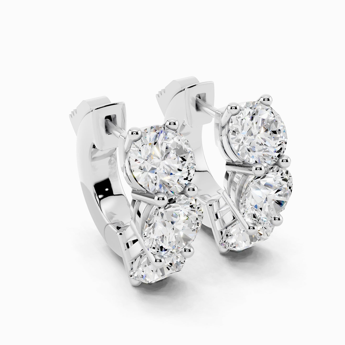 Manuka Trio Round Cut Huggie Earring