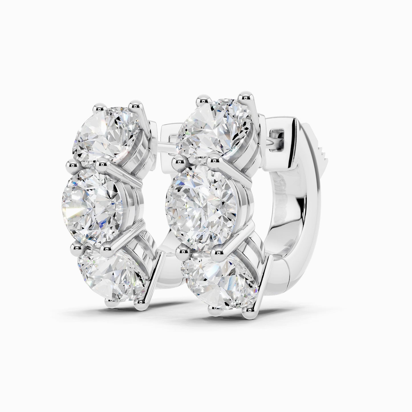 Manuka Trio Round Cut Huggie Earring