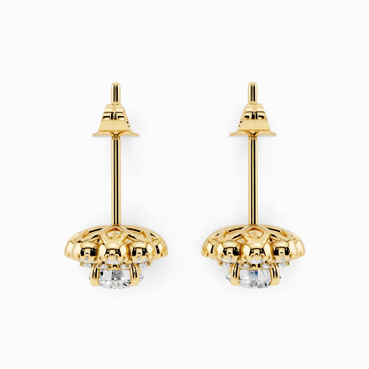 Bluet Round Cut Halo Earring
