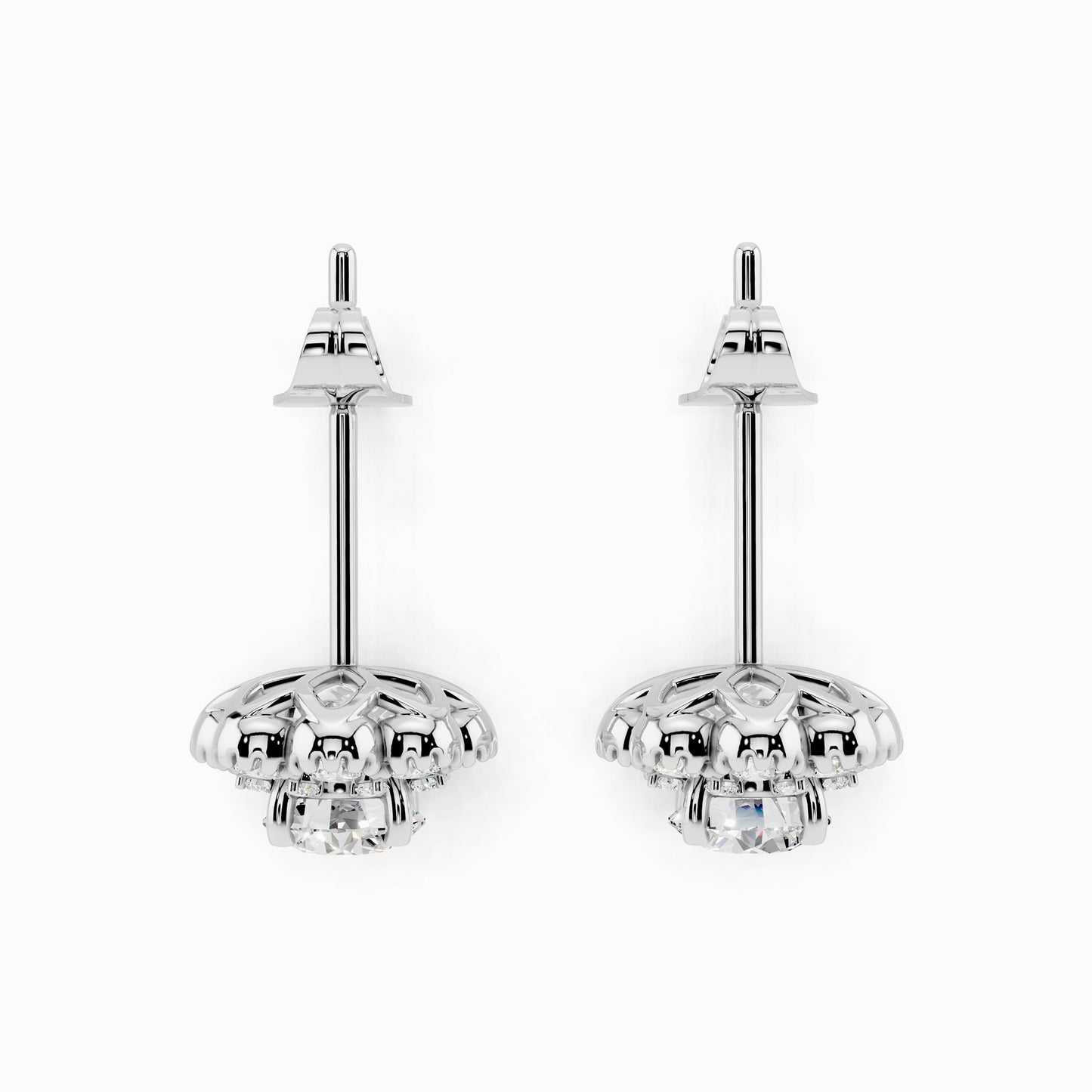 Bluet Round Cut Halo Earring