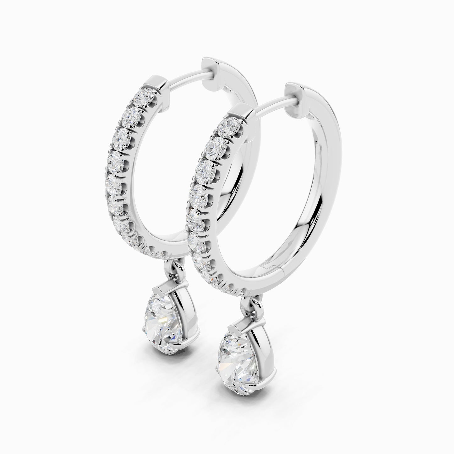 Bellis Pear Cut Hoop Earring