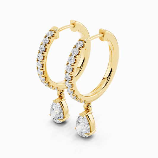 Bellis Pear Cut Hoop Earring