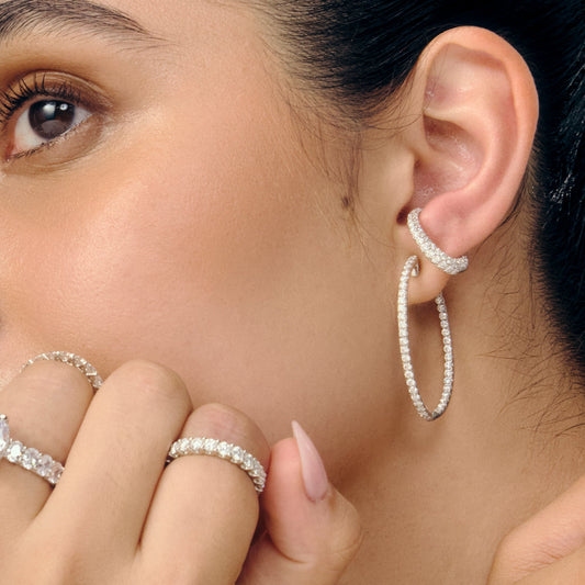 Cassia Round Cut Hoop Earring