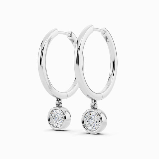 Nolana Round Cut Drop Hoop Earring