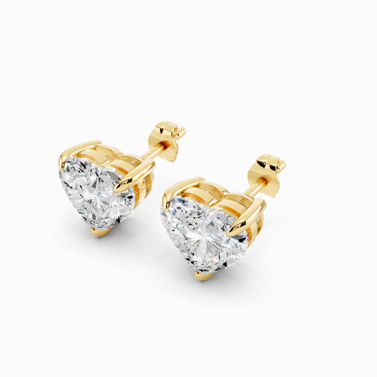 Jade Heart Cut Stud Earring