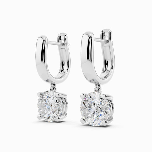 Orlaya Round Cut Drop Hoop Earring