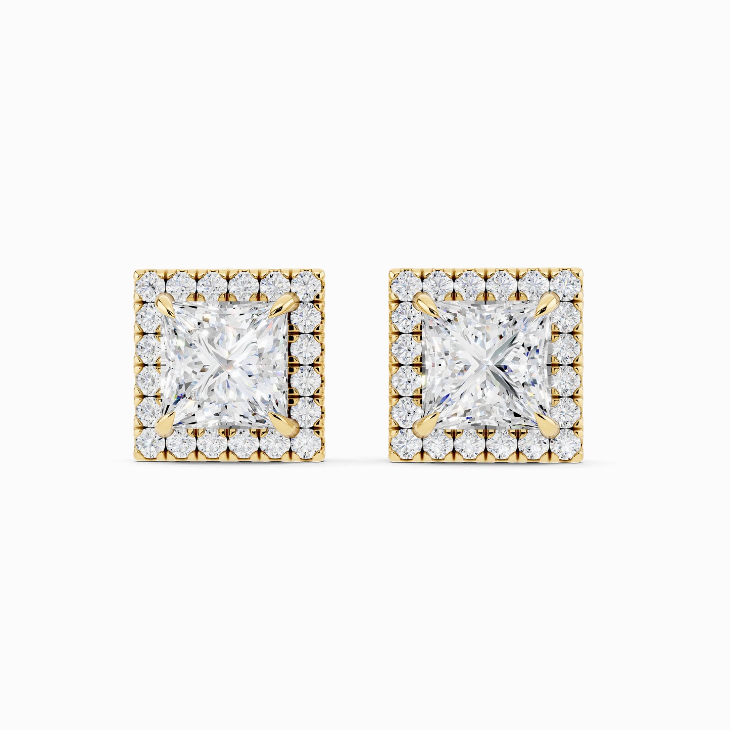 Eira Princess Cut Halo Earring