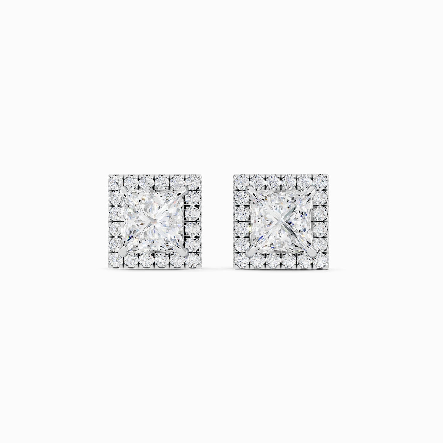 Eira Princess Cut Halo Earring