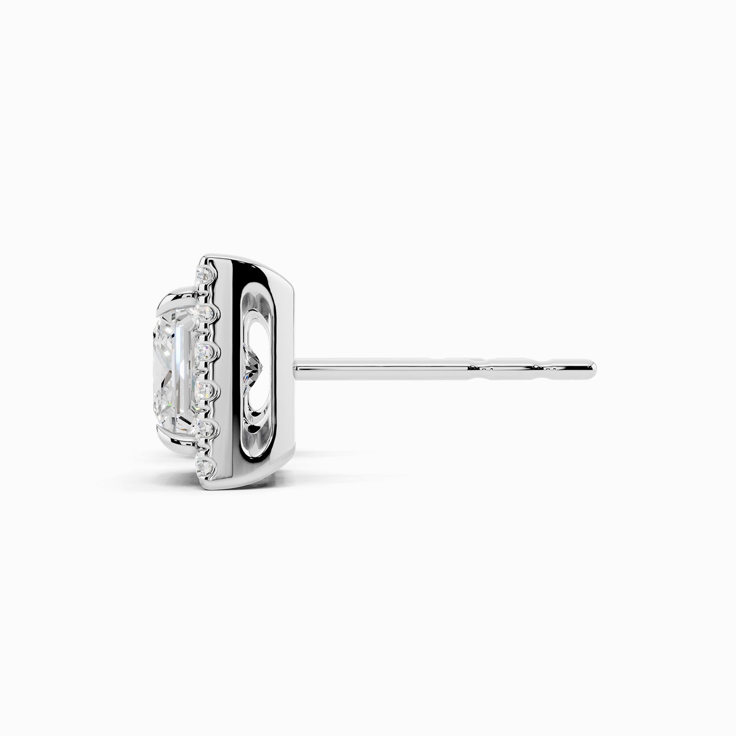 Eira Princess Cut Halo Earring