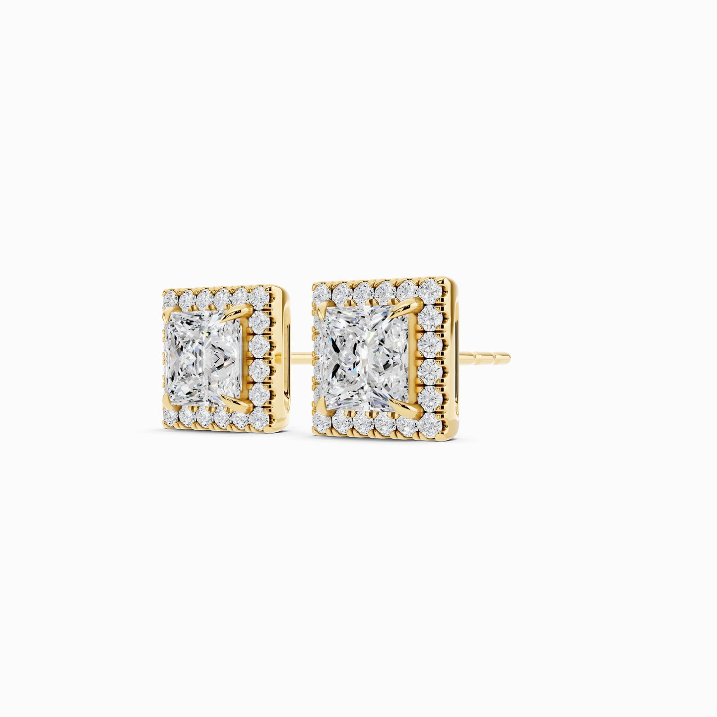 Eira Princess Cut Halo Earring