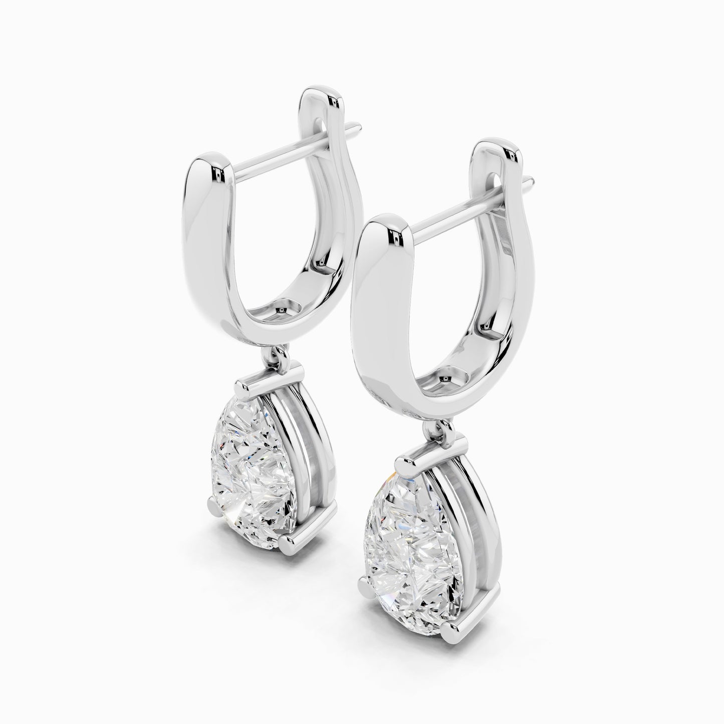 Oxalis Pear Cut Hoop Earring