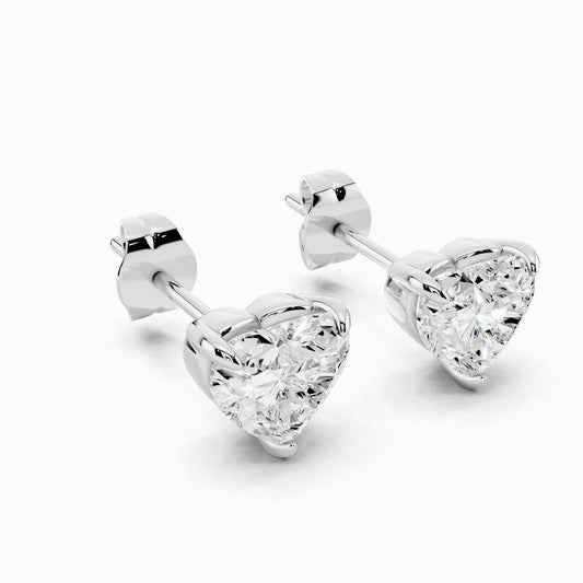 Rosy Heart Cut Stud Earring
