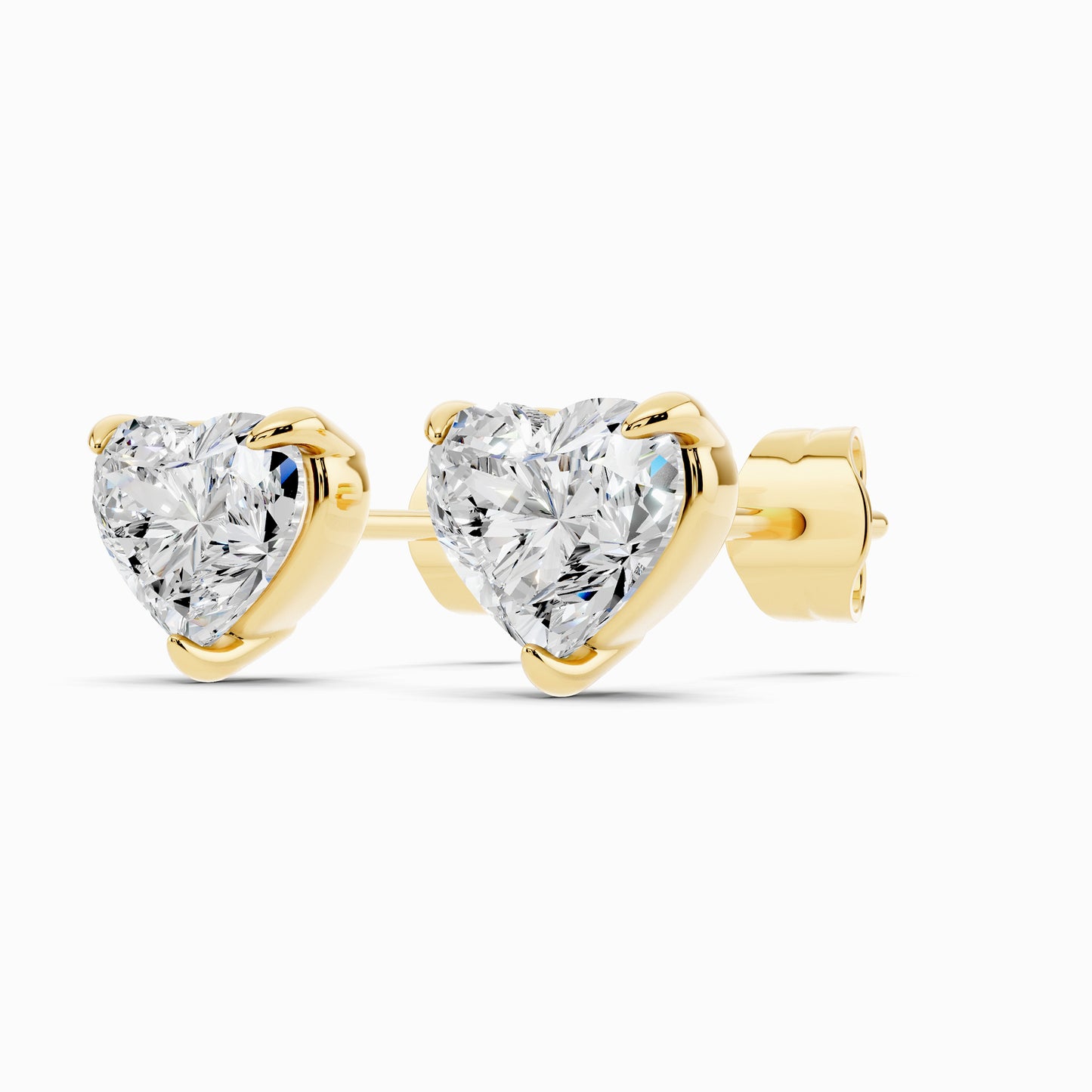 Rosy Heart Cut Stud Earring