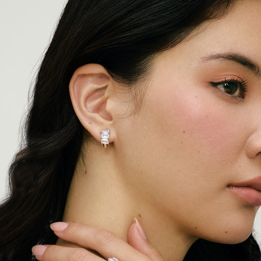Kunzea Trio Emerald Cut Huggie Earring