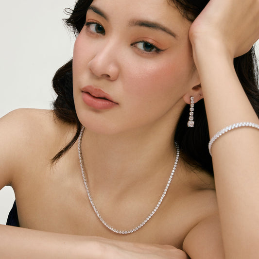 Nigella Round Cut Tennis Necklace