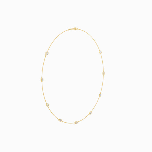 Poppy Oval & Emerald Cut Station Necklace