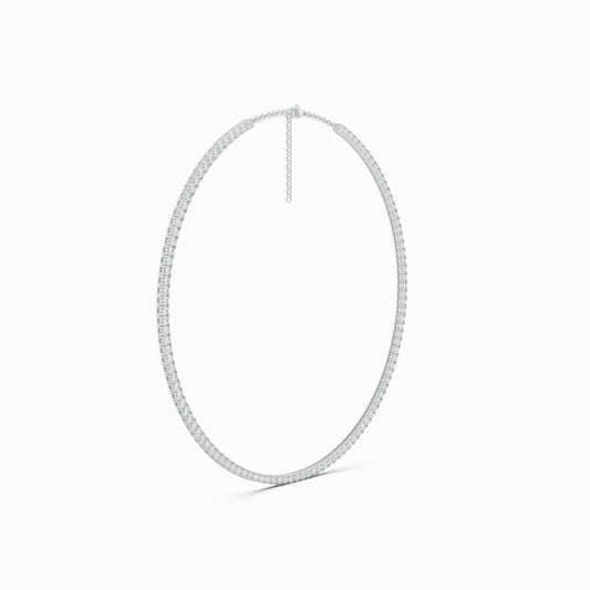 Anemone Round Cut Tennis Necklace