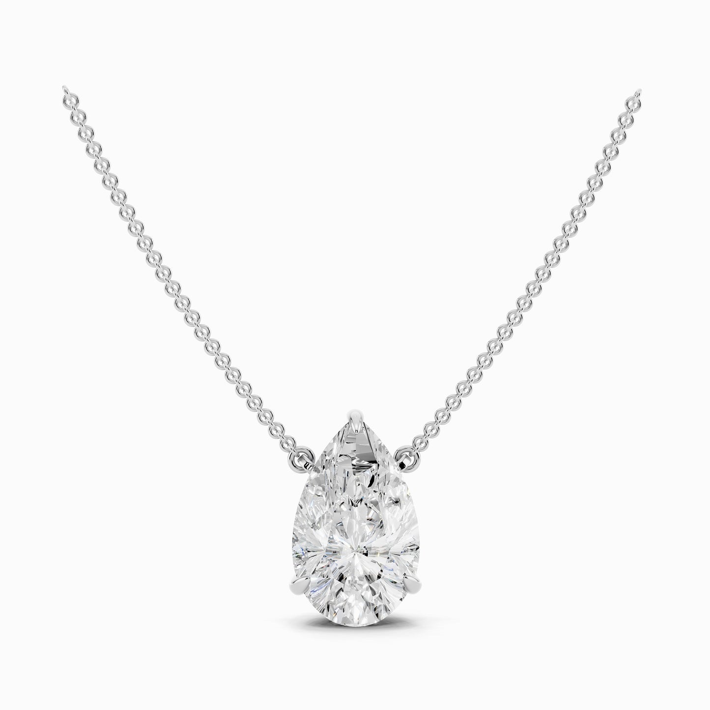 Petunia Pear Cut Solitaire Pendant