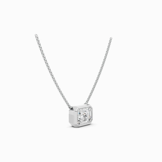 Lilac Emerald Cut Solitaire Pendant