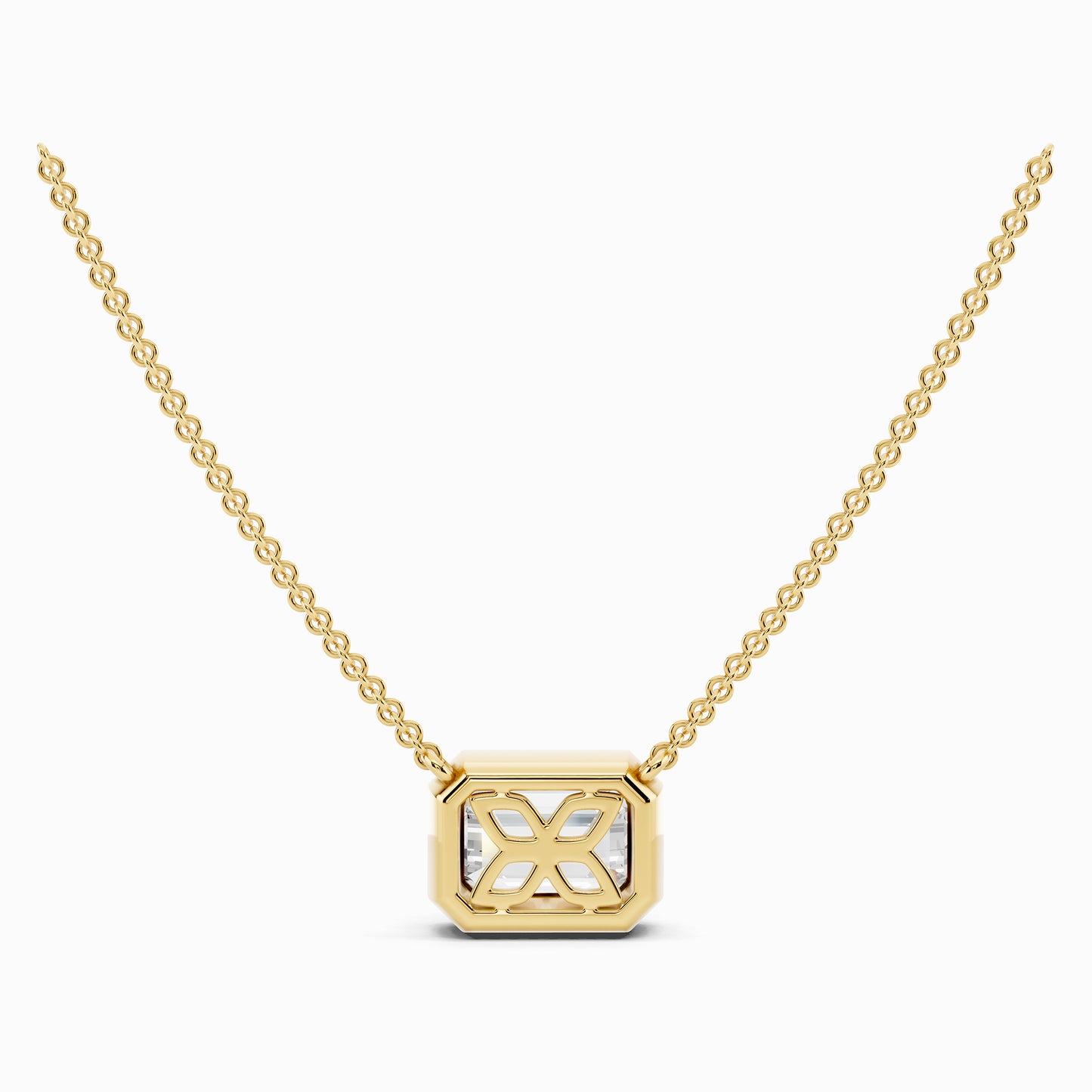 Lilac Emerald Cut Solitaire Pendant