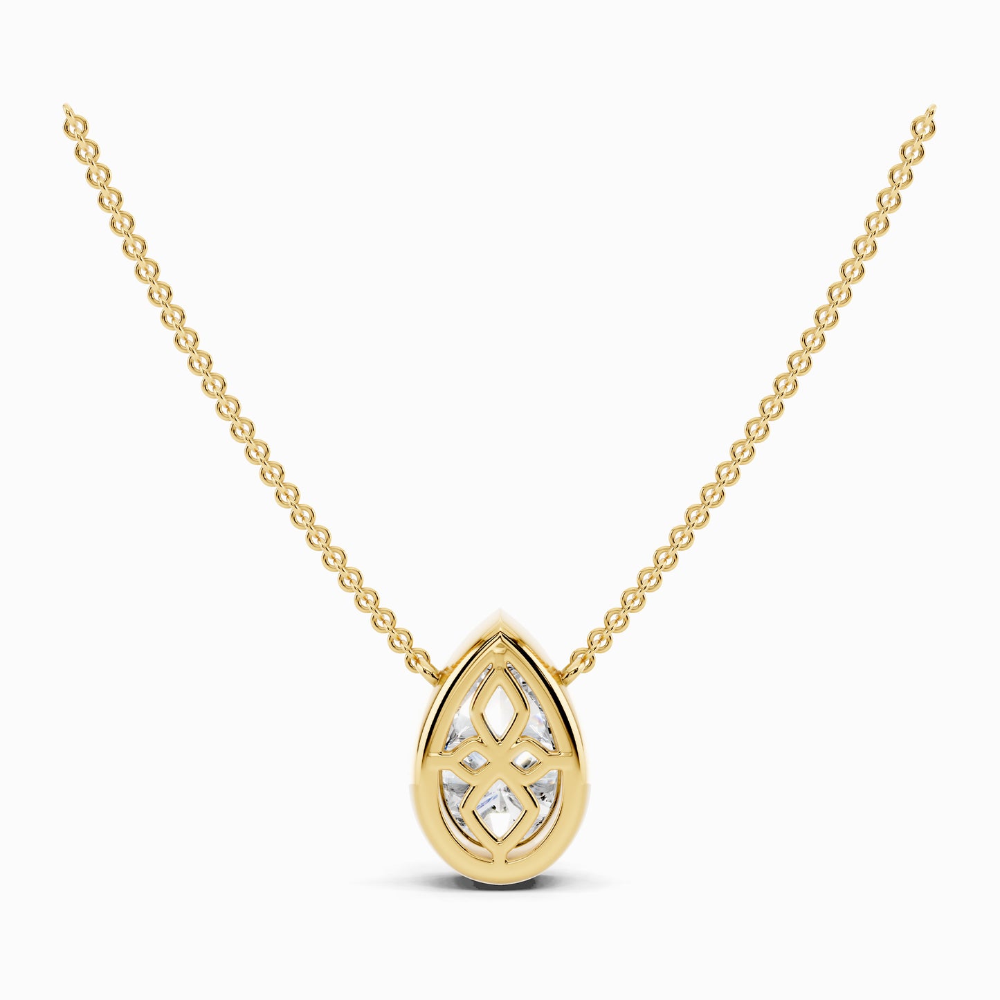 Allium Pear Cut Solitaire Pendant