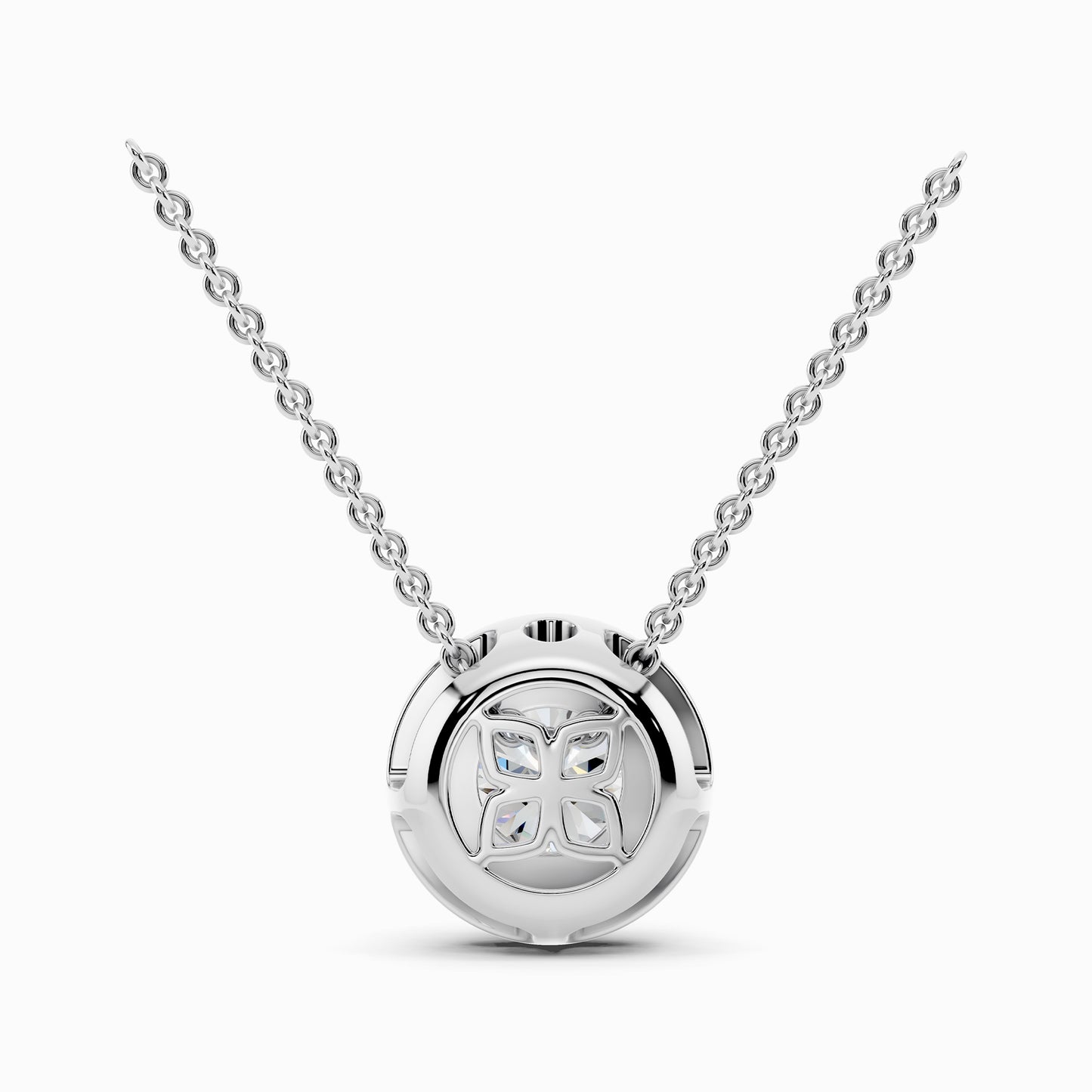 Disa Round Cut Halo Pendant
