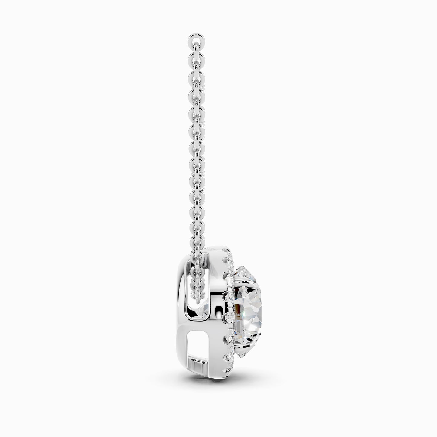 Disa Round Cut Halo Pendant