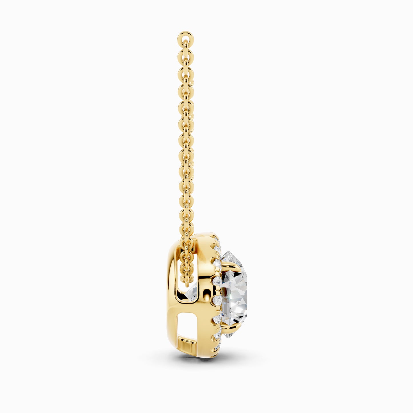 Disa Round Cut Halo Pendant