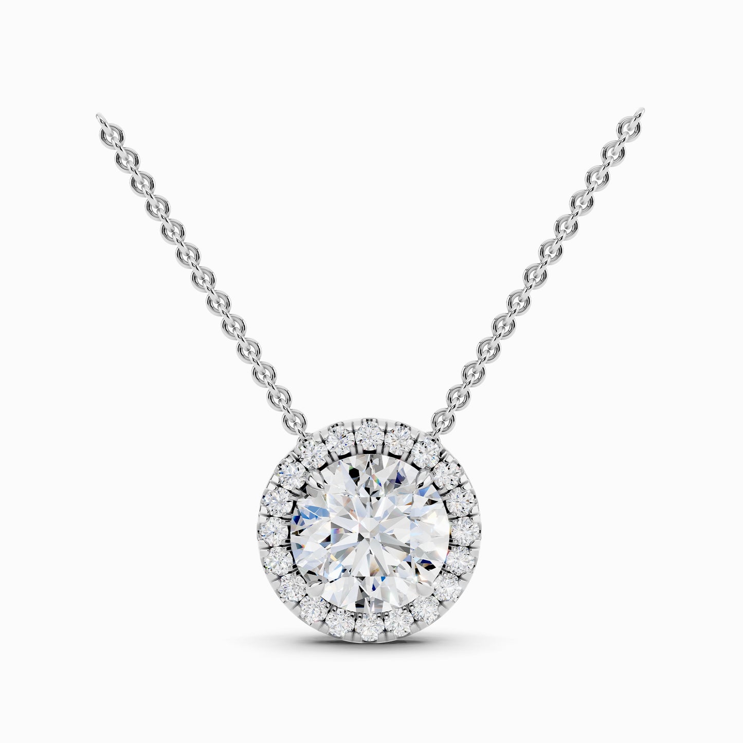Disa Round Cut Halo Pendant