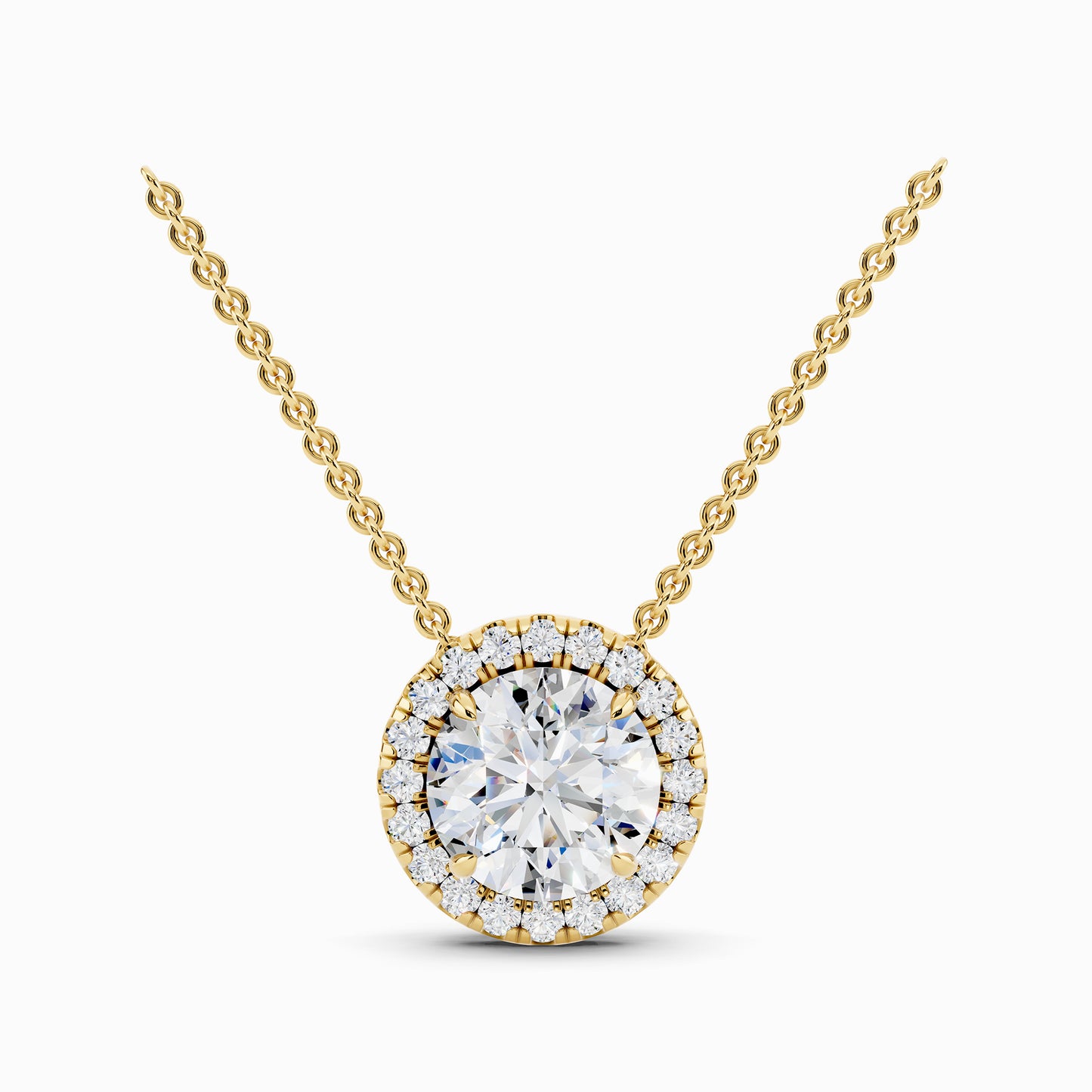 Disa Round Cut Halo Pendant