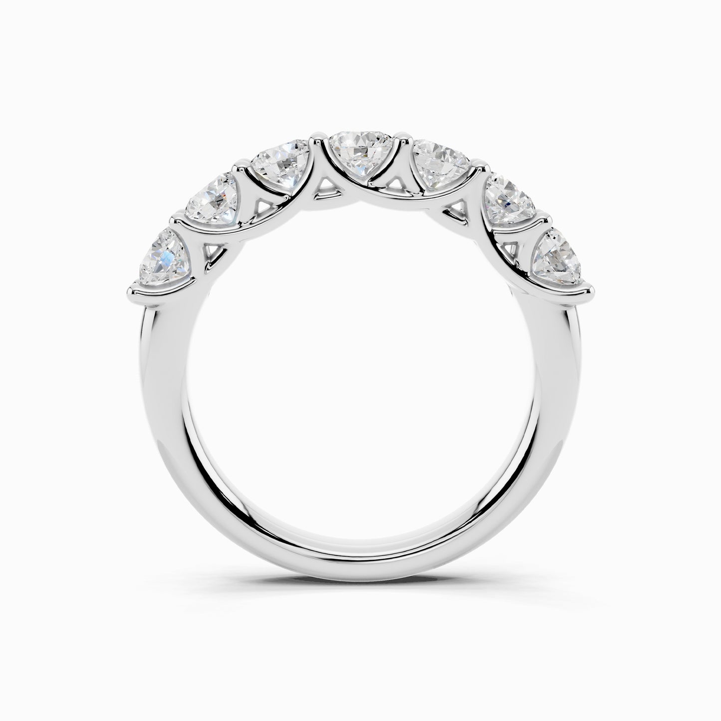 Fleur Seven Stone Round Cut Wedding Ring