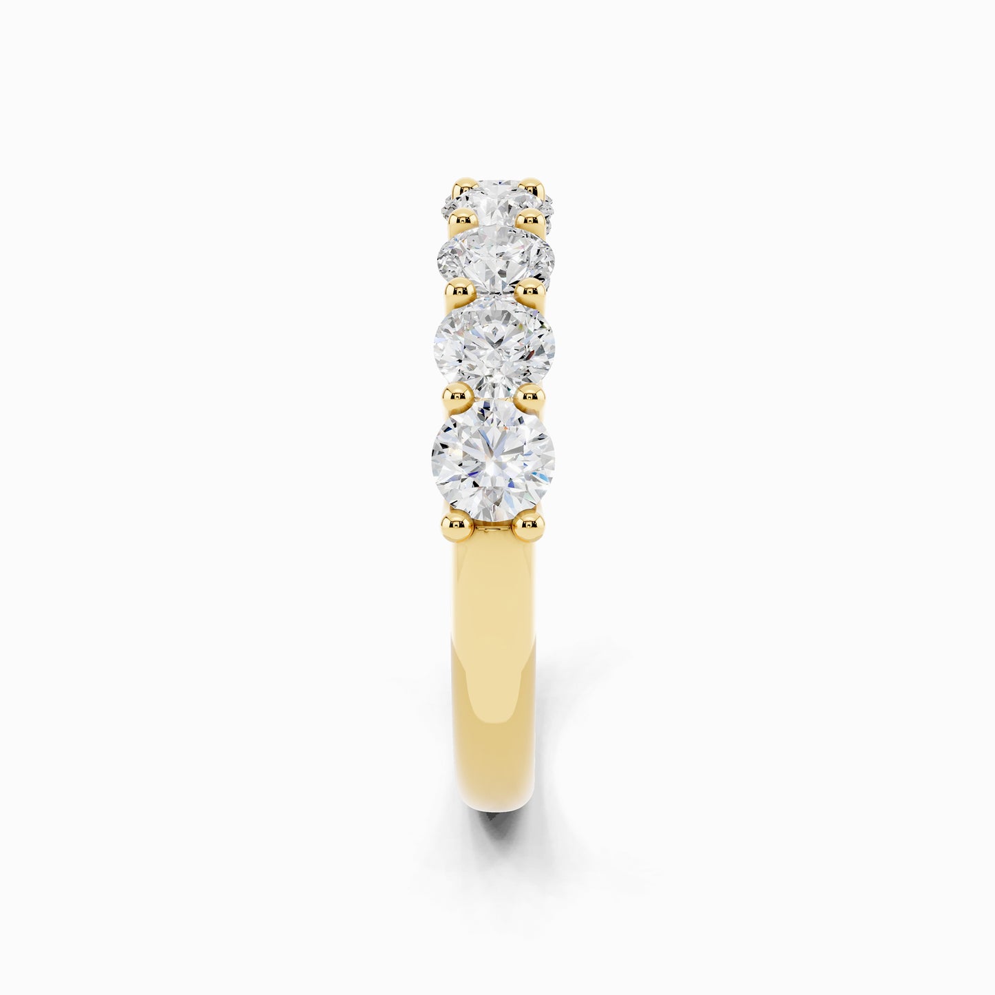 Fleur Seven Stone Round Cut Wedding Ring