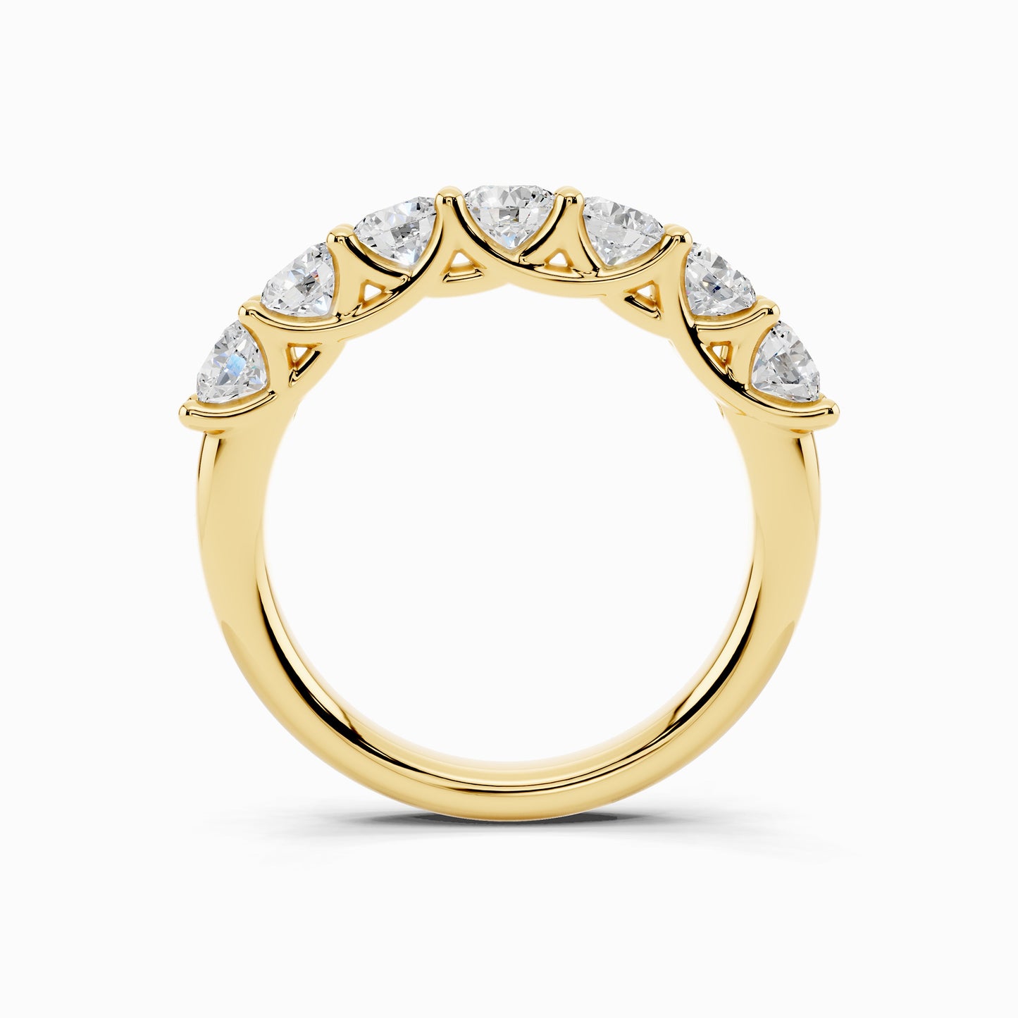 Fleur Seven Stone Round Cut Wedding Ring