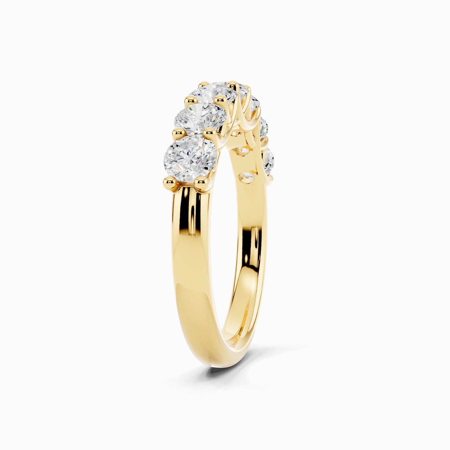 Fleur Seven Stone Round Cut Wedding Ring