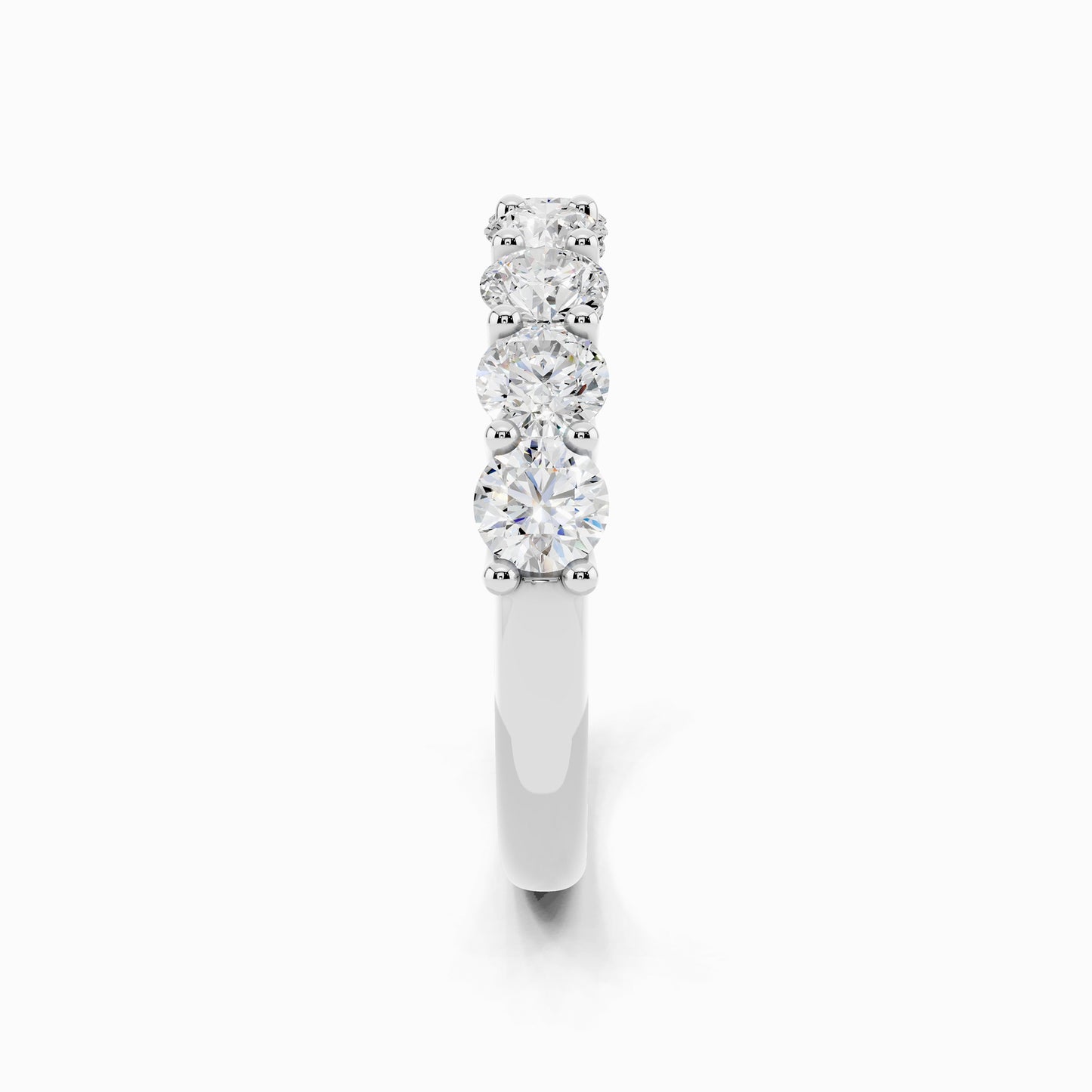 Fleur Seven Stone Round Cut Wedding Ring