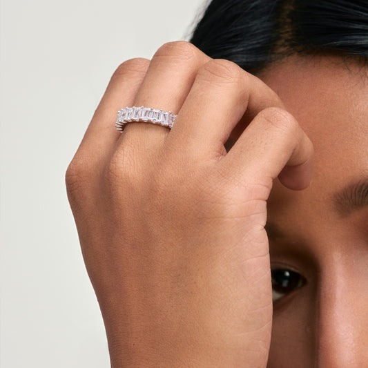Floréa Eternity Emerald Cut Wedding Ring