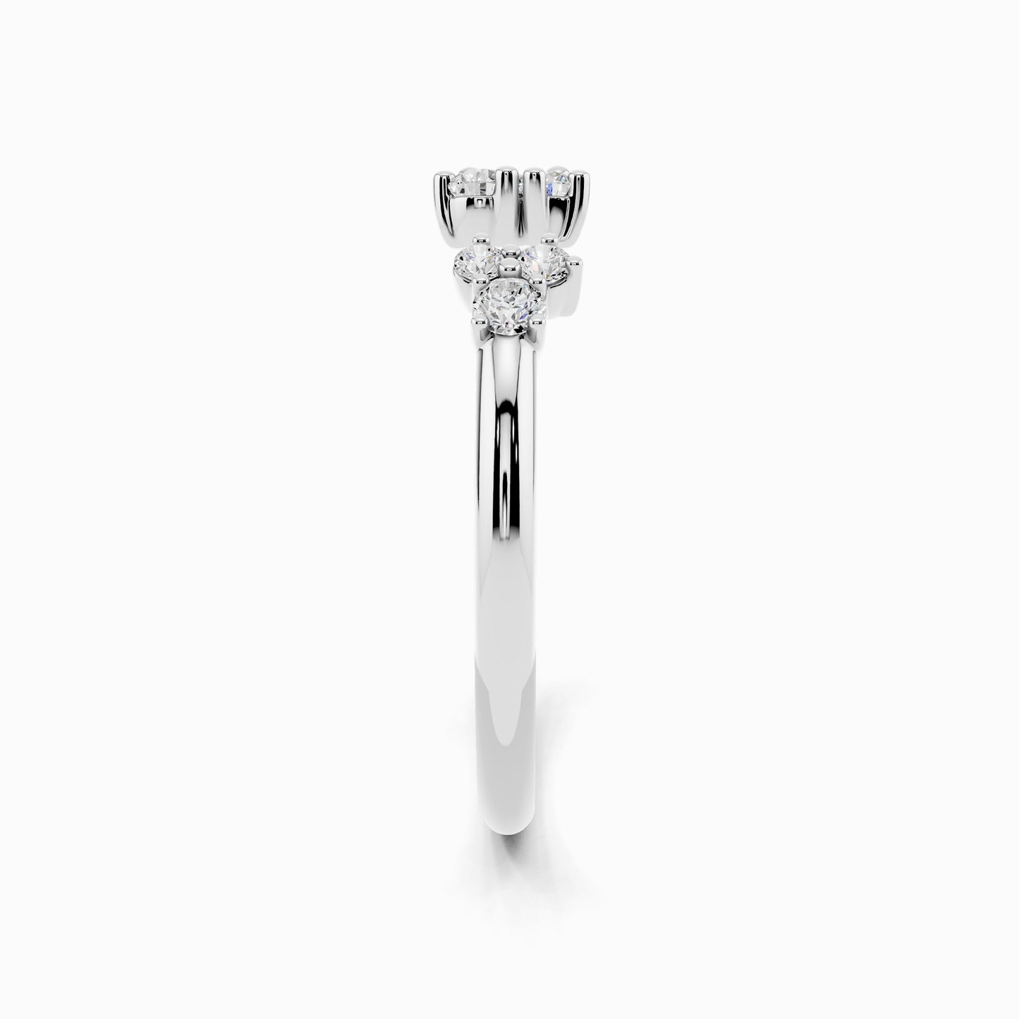 Tiger Lily Open End Round Cut Wedding Ring