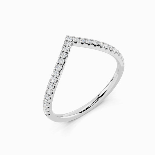 Cicely V-Shape Round Cut Wedding Ring