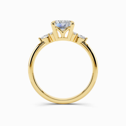 Aster Trinity Emerald Cut Engagement Ring
