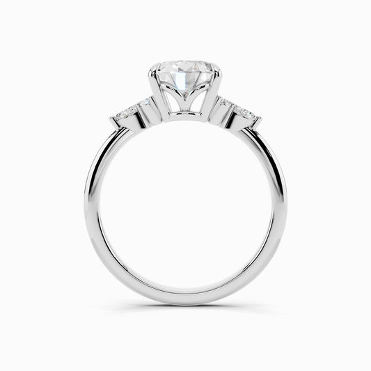Freesia Trinity Oval Cut Engagement Ring
