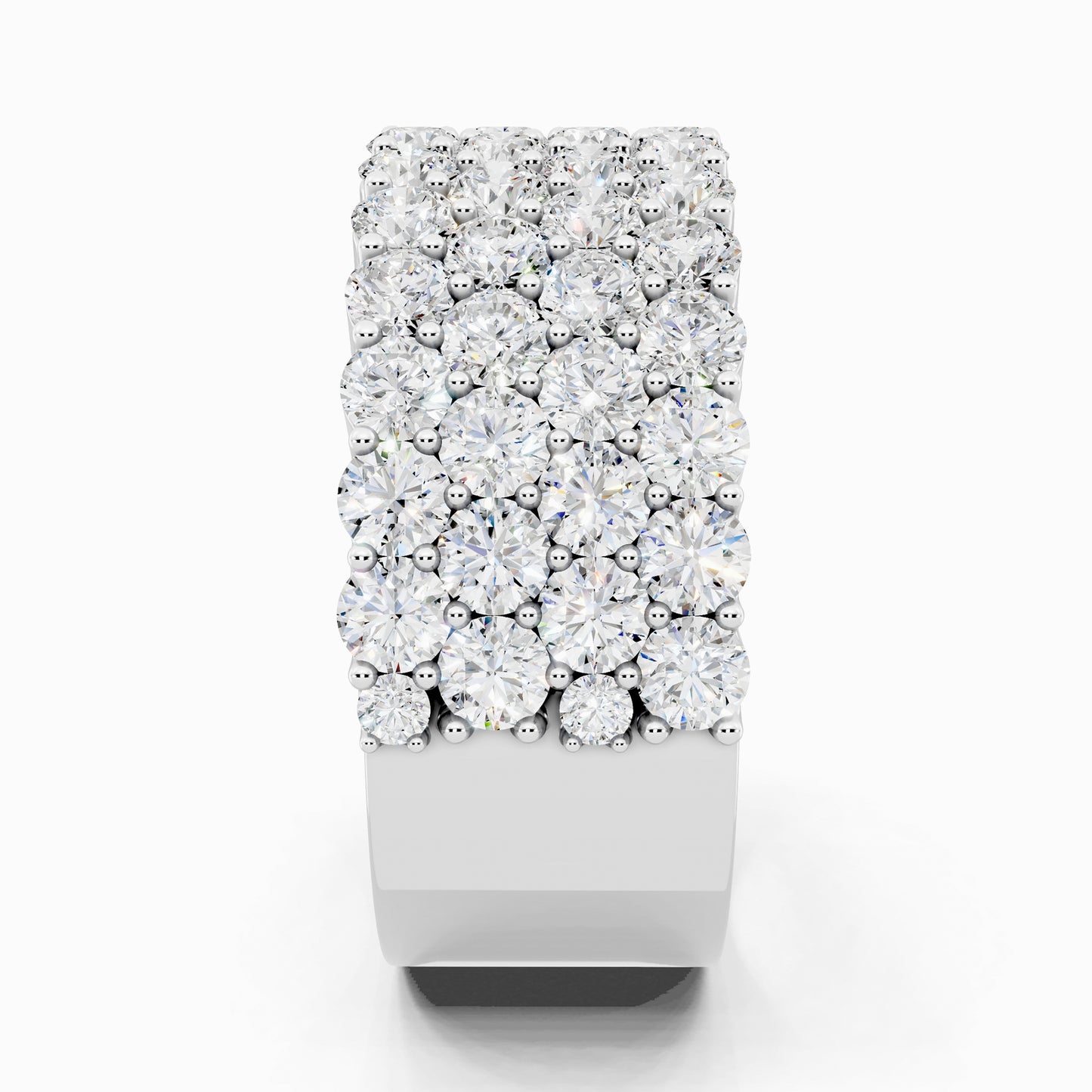 Geranium Half Eternity Round Cut Wedding Ring